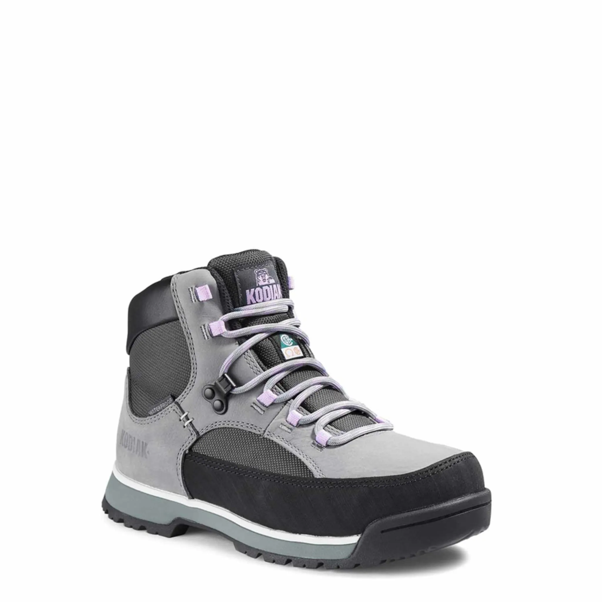 Kodiak Women's 6" Greb Classic Safety Work Boots, Waterproof Leather, Steel Toe & Composite Plate, Slip-Resistant, ComfortZone® Footbed | Sizes 5-11