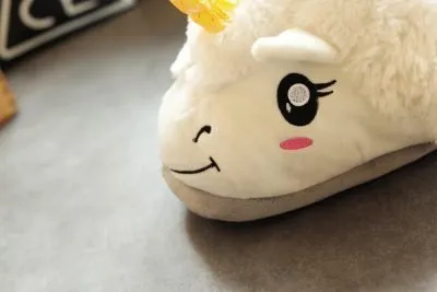 Unicorn Plush Slippers (FreeSize)